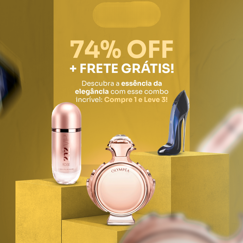 Combo 3 Perfumes Femininos - Olympéa, 212 Vip Rose e Good Girl (100ml) - Oferta Exclusiva